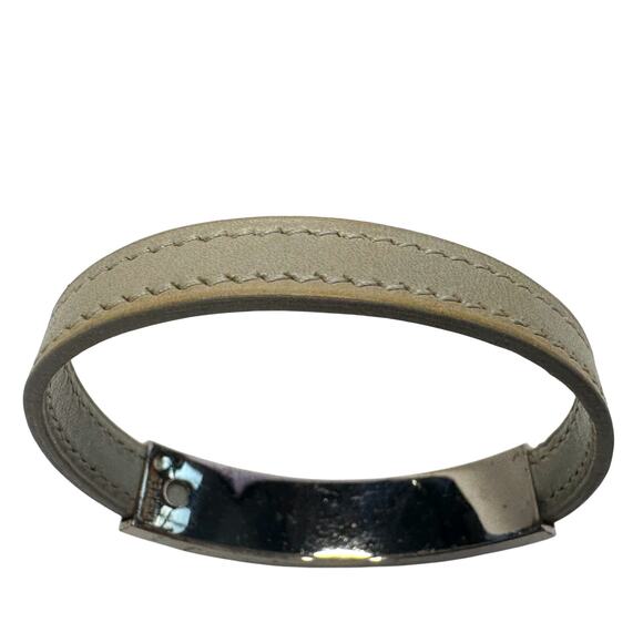 Hermès (Hermes) Pousse Pousse Bracelet - Gray with silver hardware - Picture 13 of 16